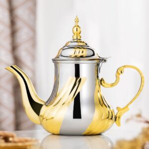 Premium Stainless Steel Royal Tea Kettle with Gold Trim