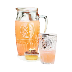 Elegant Embossed Glass Water Jug Set