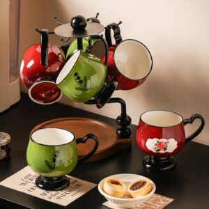 Creative Double-Tier Hanging Ceramic Coffee Mug Set