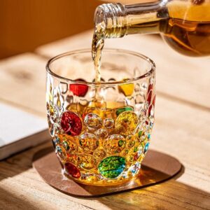Handcrafted Colorful Mosaic Floral Glass Tumbler