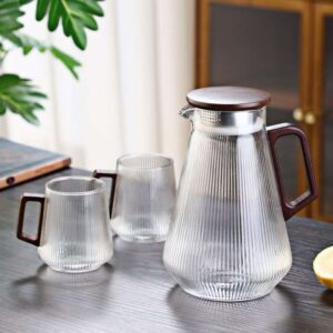 Sleek Borosilicate Glass Pitcher with Metal Lid