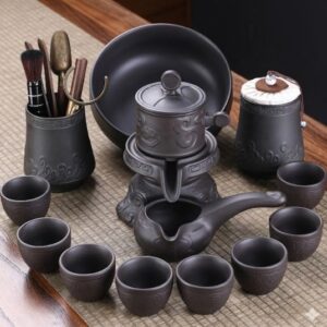 Ceremonial Matte Black Kung Fu Tea Set